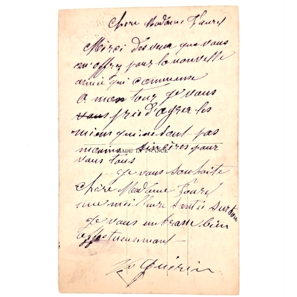 French Bonne Année Winter Scene Cottage with Brook and Distant Village New Year - Picture 2 of 2